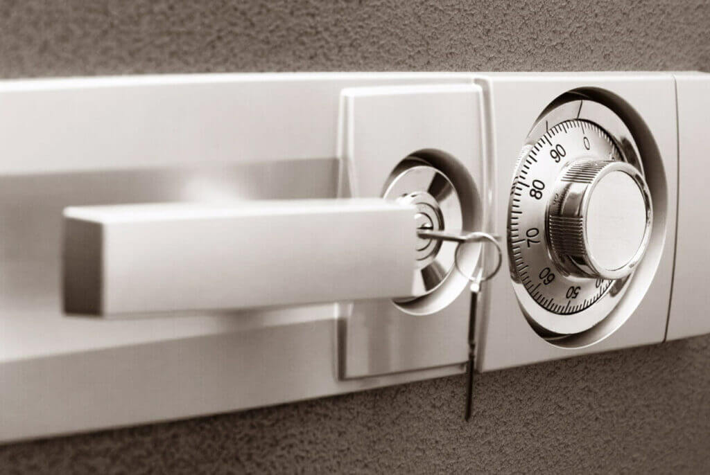 Different Types of Safe Locks: Best Safe Lock for Your Valuables Close Up Of A Mechanical Combination Safe Lock 1024x686