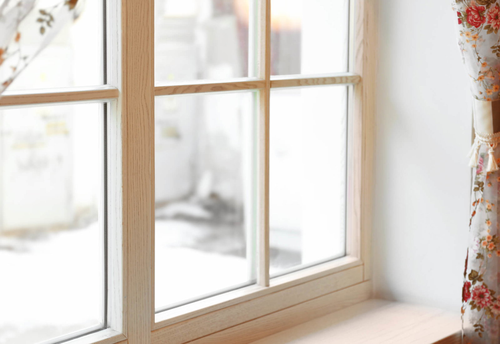 Close up of wooden windows