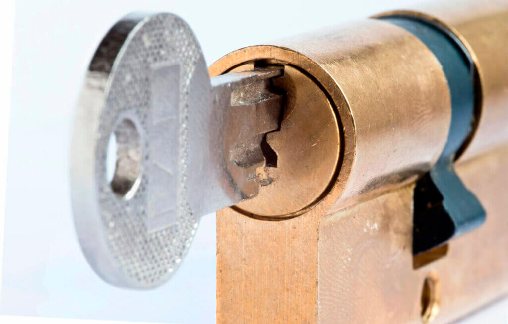 Sticky Door Lock: How to Remove a Key Stuck in Lock? Key inserted in a cylinder