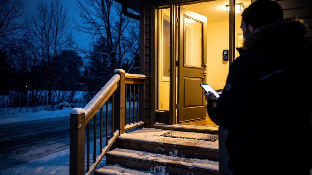 canadian home front door smart lock winter