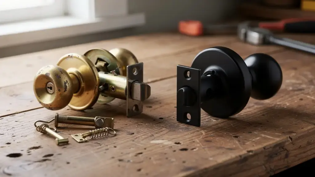 door knob rekey versus upgrade comparison