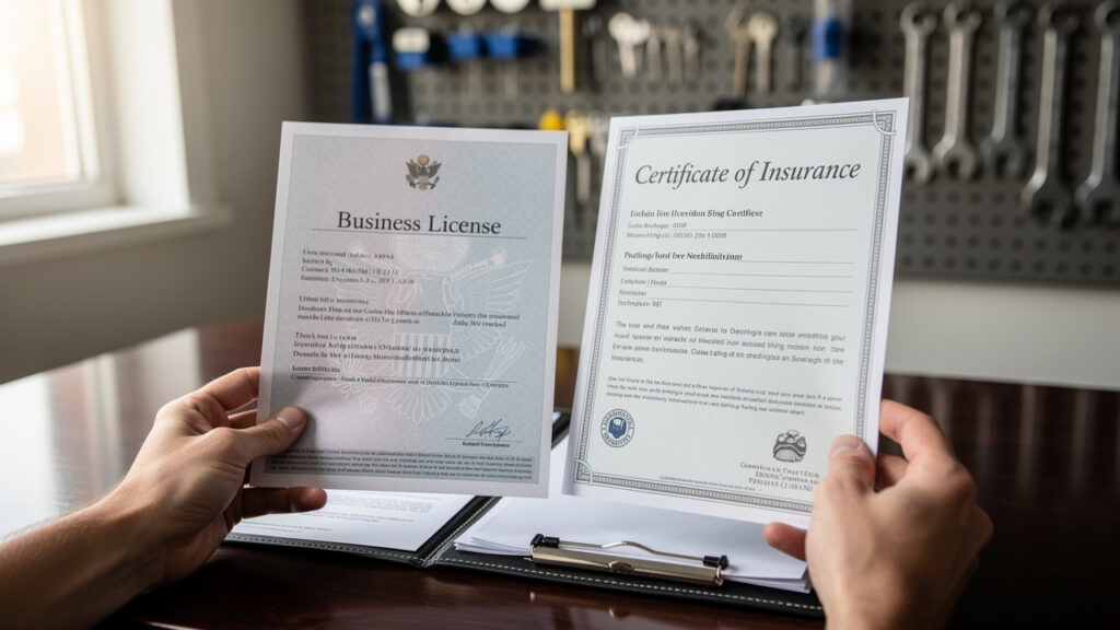 locksmith credentials license insurance documents