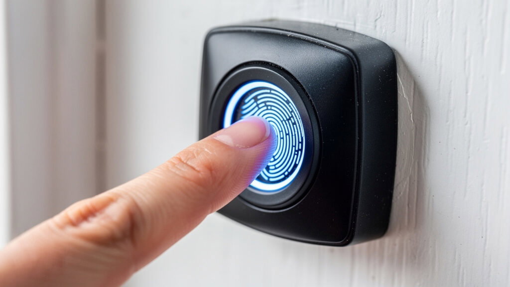 smart lock fingerprint scanner close up